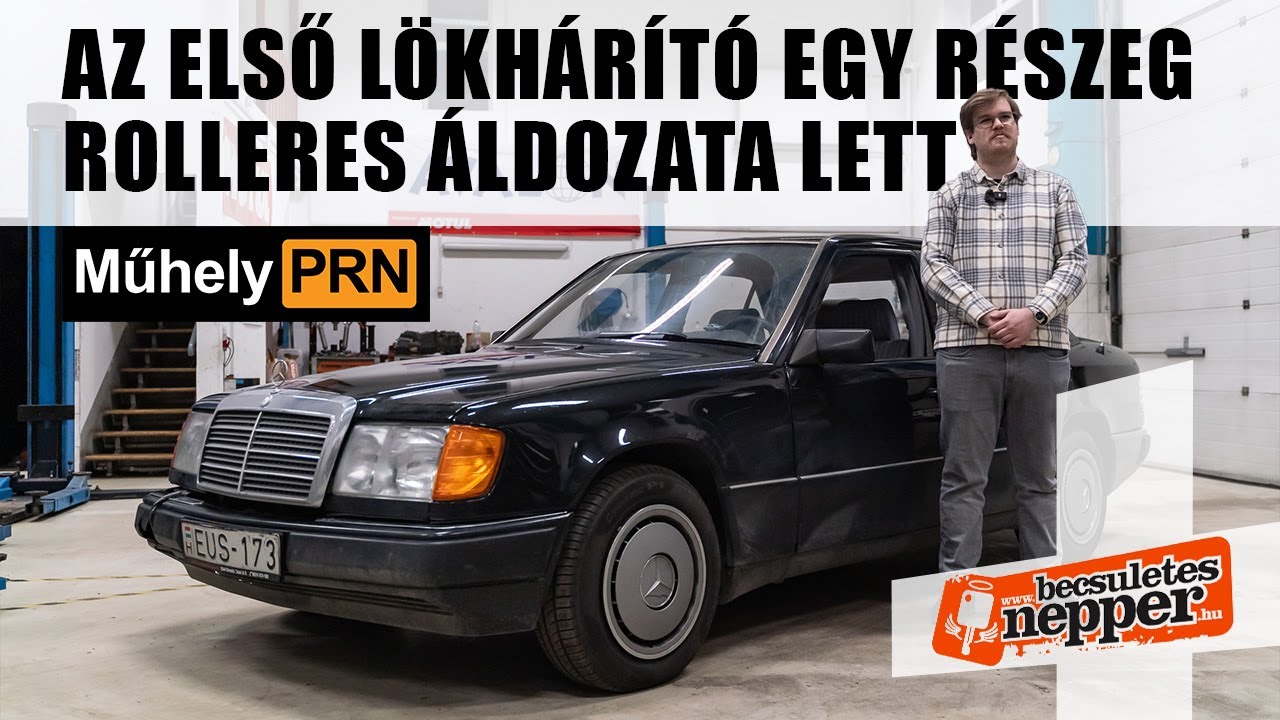 ,Az első lökhárító egy részeg rolleres áldozata lett – Mercedes-Benz W124 230E (1991) MűhelyPRN 296.