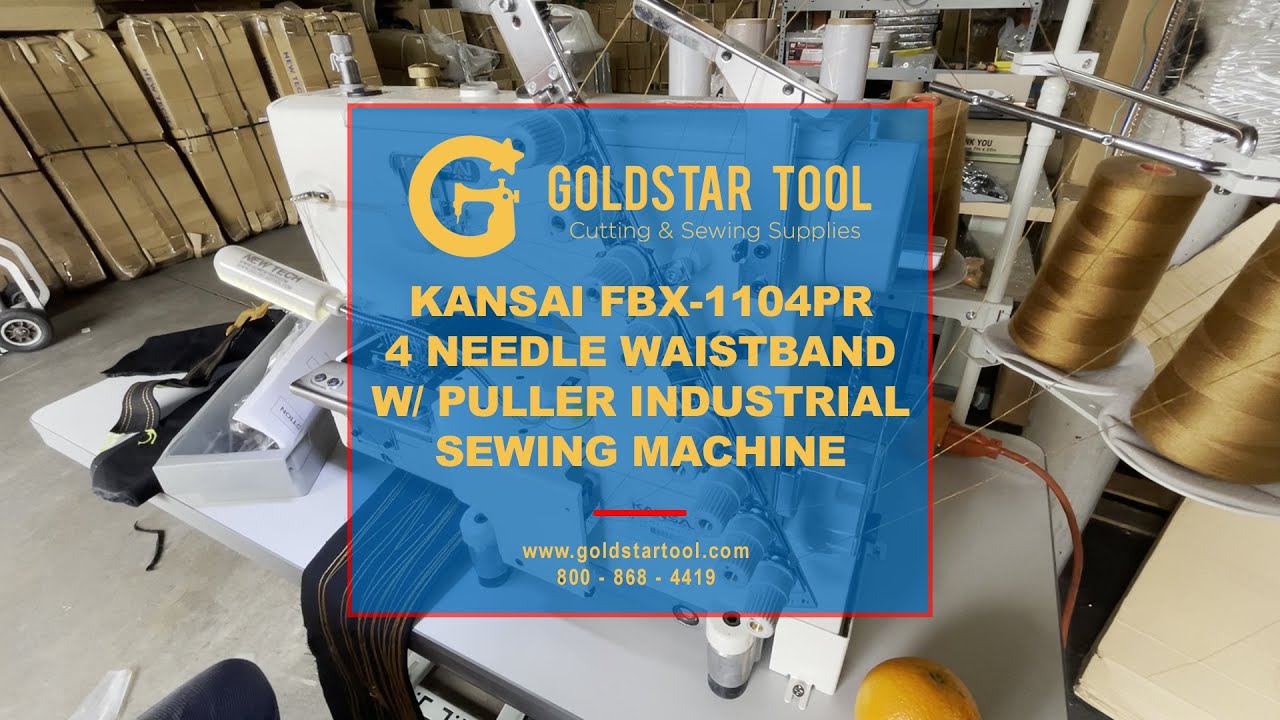 Product Showcase - Kansai FBX-1104PR 4-Needle Waistband Sewing Machine-Goldstartool.com-800-868-4419