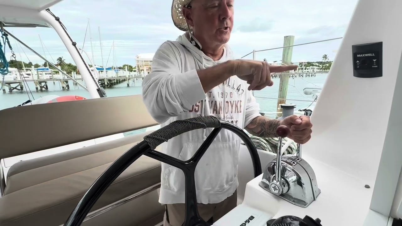 How to dock and maneuver a catamaran aboard a Seawind 1260 in the Abacos, Bahamas