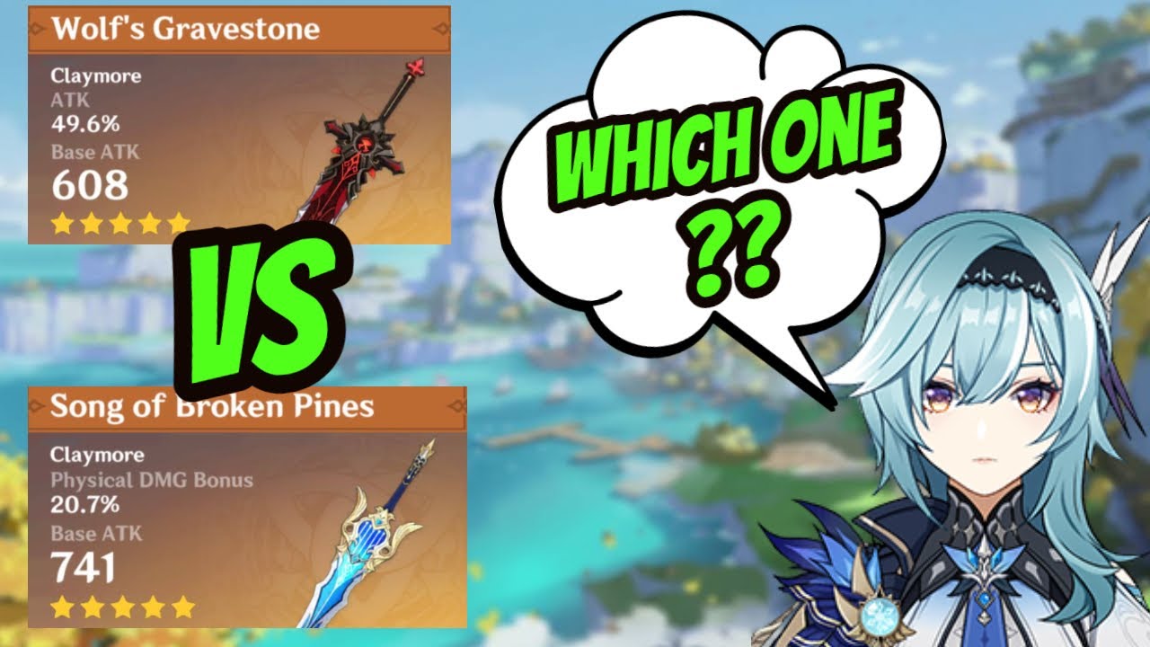WHICH WEAPON IS THE BEST FOR EULA ? Song Of Broken Pines VS Wolf Gravestone Damage Test