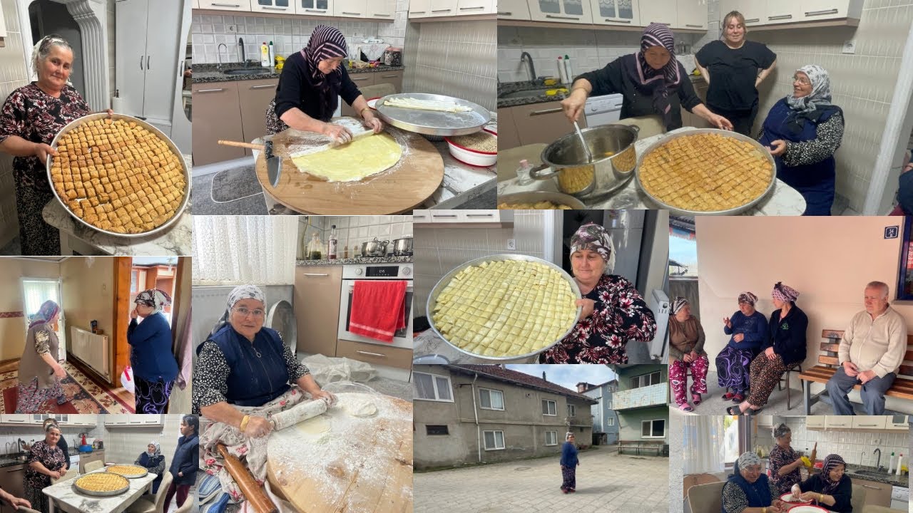 Baklavalar kesildi❤köylülerimiz davet edildi💯kolay ev yapımı baklava nasil yapılır #bayram #tatlı