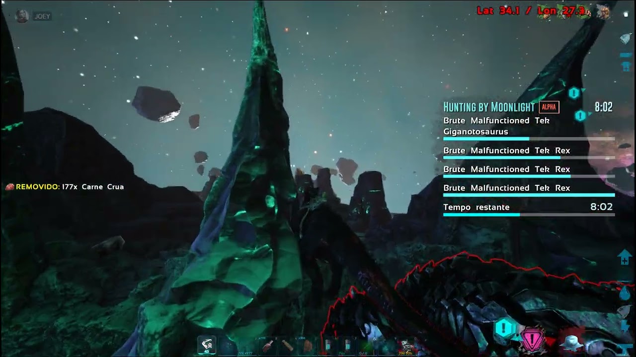 ARK  Survival Evolved GEN1 MISSION  HUNTING BY MOONLIGHT (Carcharodontosaurus sp. solo) BRUXAS TRIBE