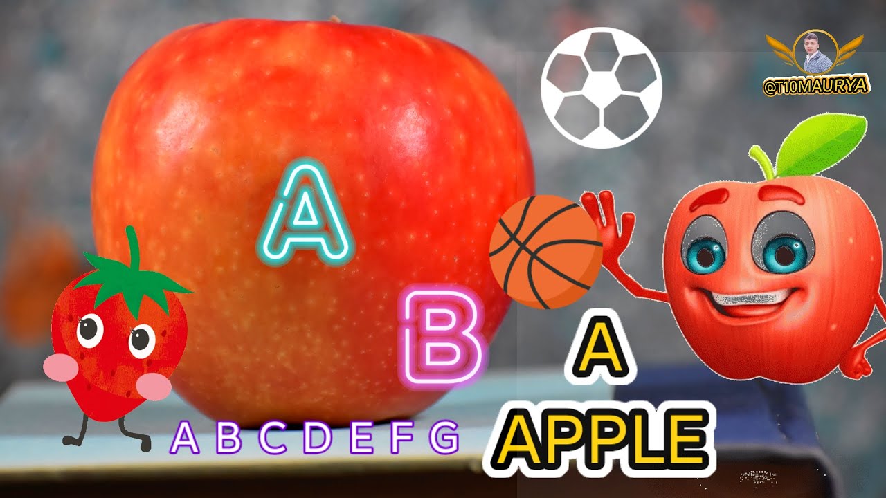 A For Apple B For Ball learning primary Junior school baby learn ABCD a Tu Z A for apple b for ball