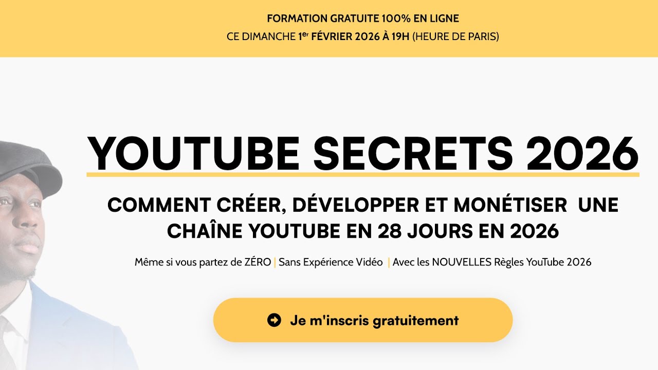 Découvrez comment créer, développer et monétiser votre Chaîne YouTube en 2026, en seulement 28 Jours