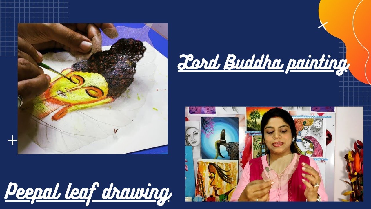 PAINTING OF LORD BUDDHA ON PEEPAL LEAF | step by step tutorial | YouTube