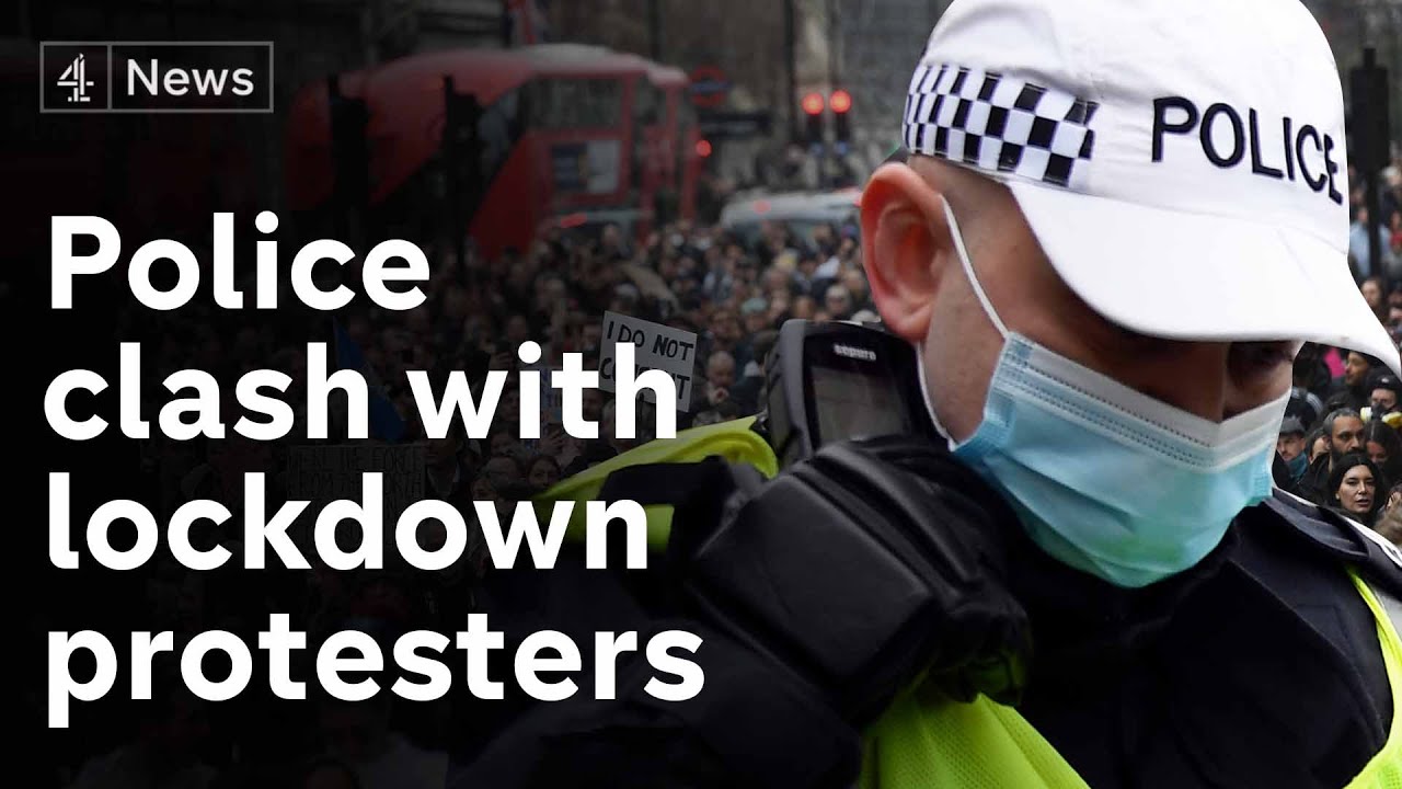 Thousands of anti-lockdown protesters clash with police as some MPs call for law change