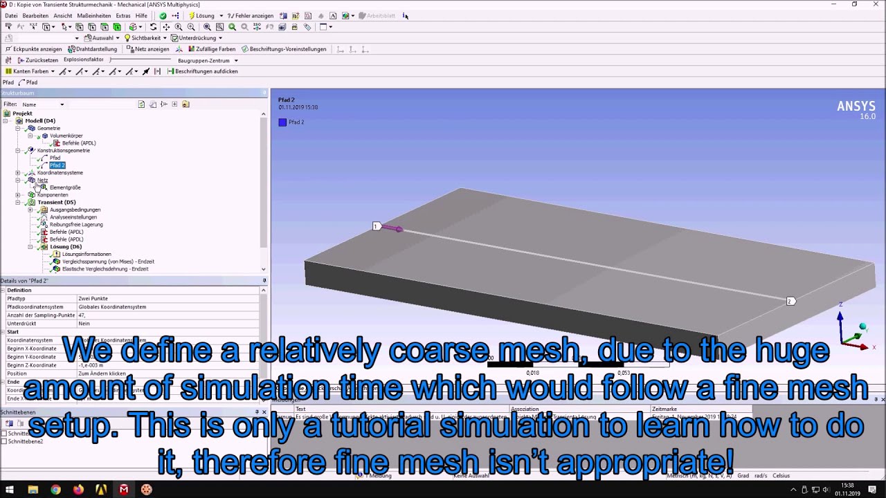 Residual Stress Analysis of Two-way coupled (direct coupled) Laser welding with Ansys WB