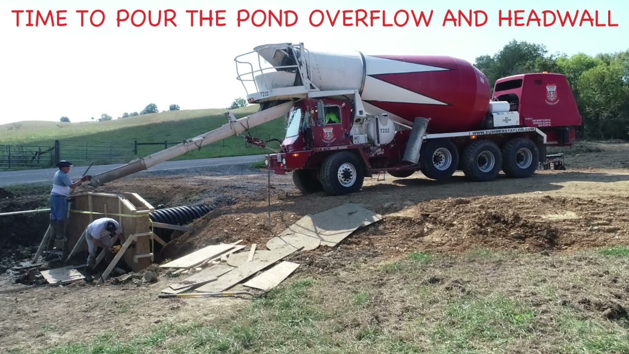 #34, Concrete, Pond Overflow and HeadWall. Dewalt Recip Saw as Concrete Vibrator