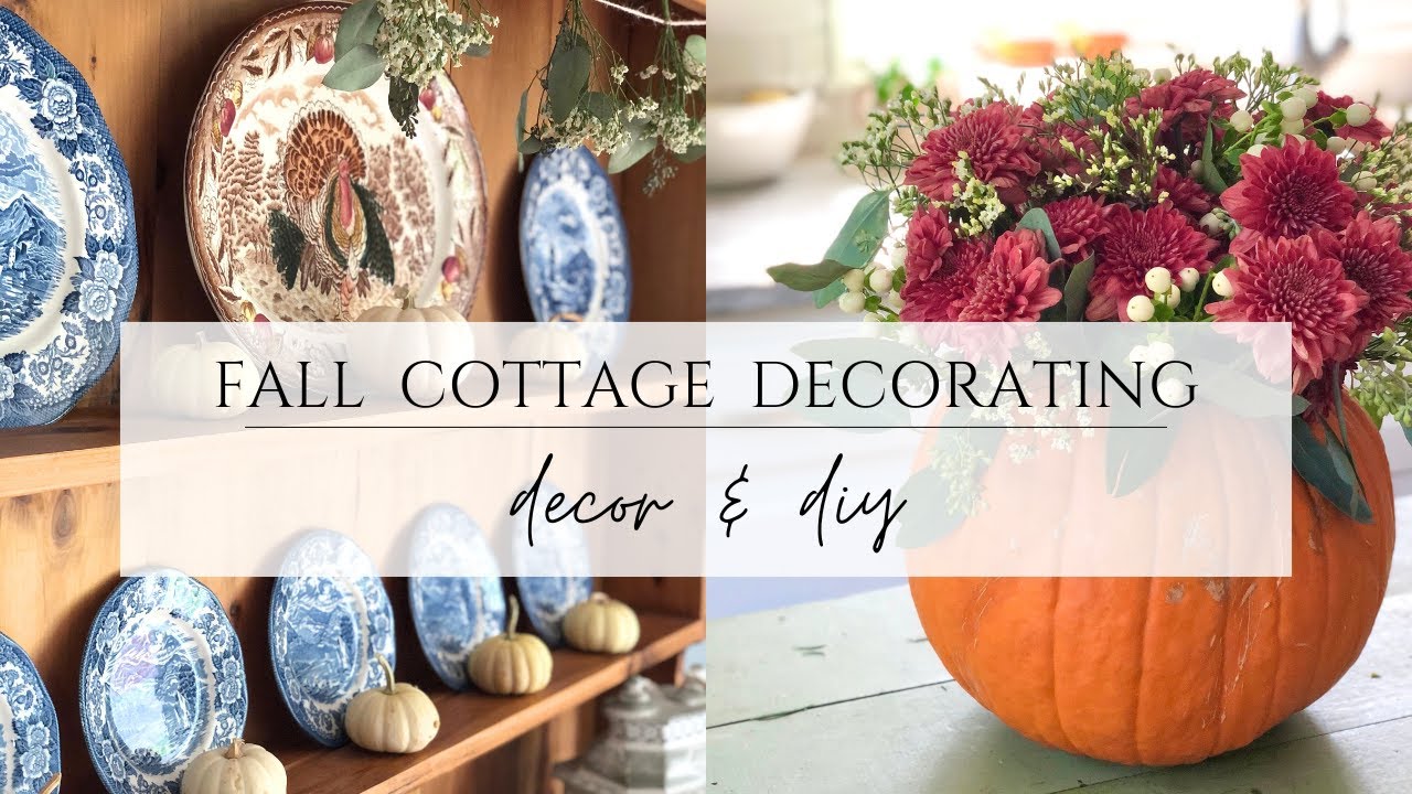 Fall Cottage Decorating - Natural Autumn Decor, Thrifted Cozy Finds, Using What You Have