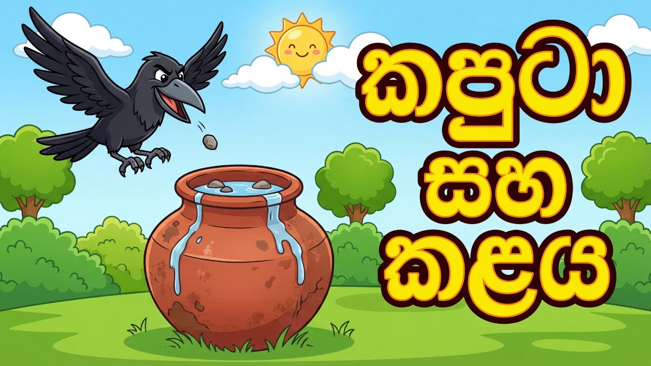 කපුටා සහ කළය (Kaputa saha Kalaya) | Sinhala Lama Katha | Kids Stories 🐦 💧 🧠 🇱🇰