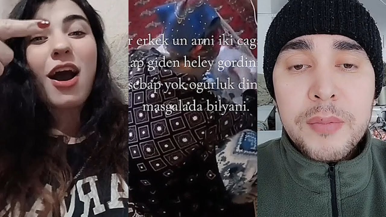 Arini ve İki &ccedil;agasyny taşlap başga Erkeğe git&yacute;a😱