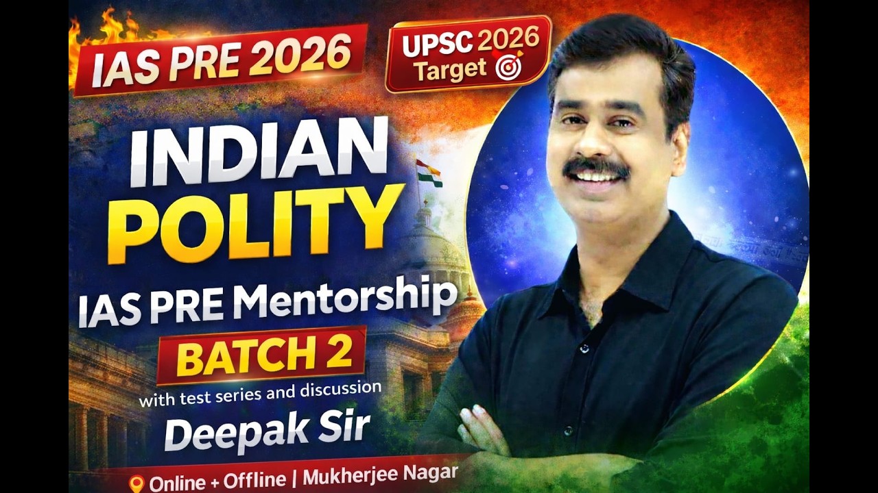 Indian Polity | IAS Pre 2026 | Mentorship Batch - 2 | Deepak Sir | Vidya Edutech