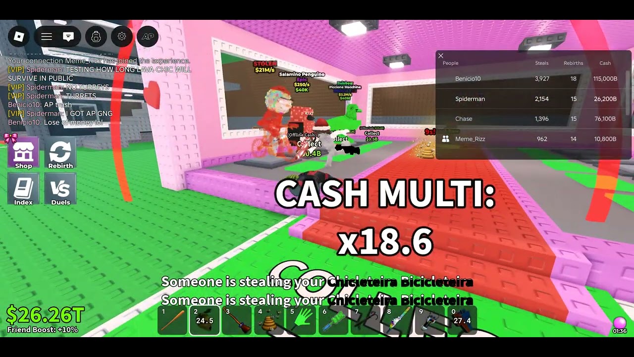TESTING HOW LONG 21MIL LAVA CHICLETEIRA BICICLETEIRA CAN SURVIVE IN A PUBLIC SERVER