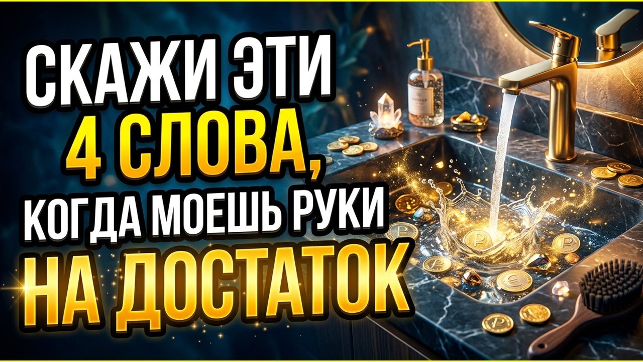 Твои ладони открывают поток денег, когда ты моешь руки! Скажи 4 слова, и они начнут липнуть сами