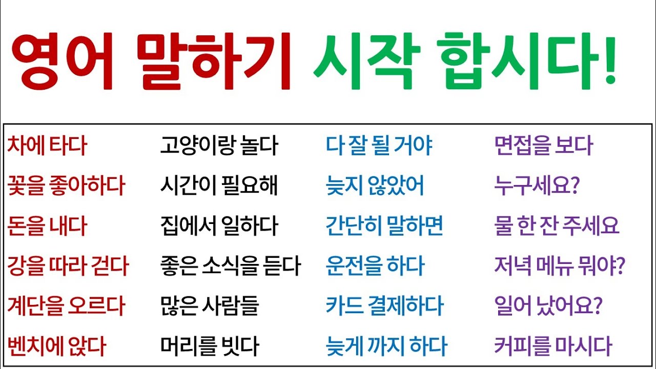 영어 회화 / 정말 쉽게 배워요!!^^ [Bones English]