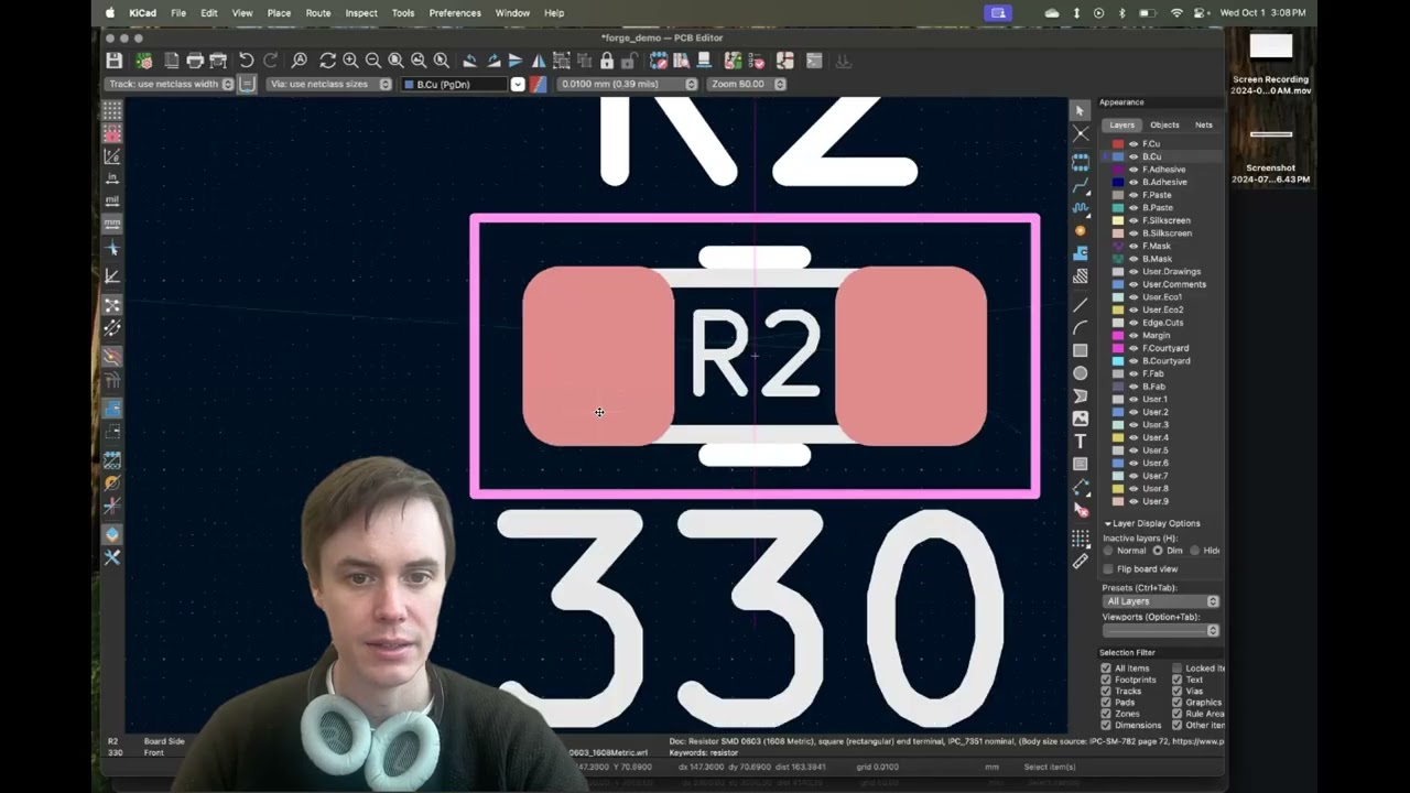 Forge KiCAD Tutorial 05 -- Basic PCB Layout