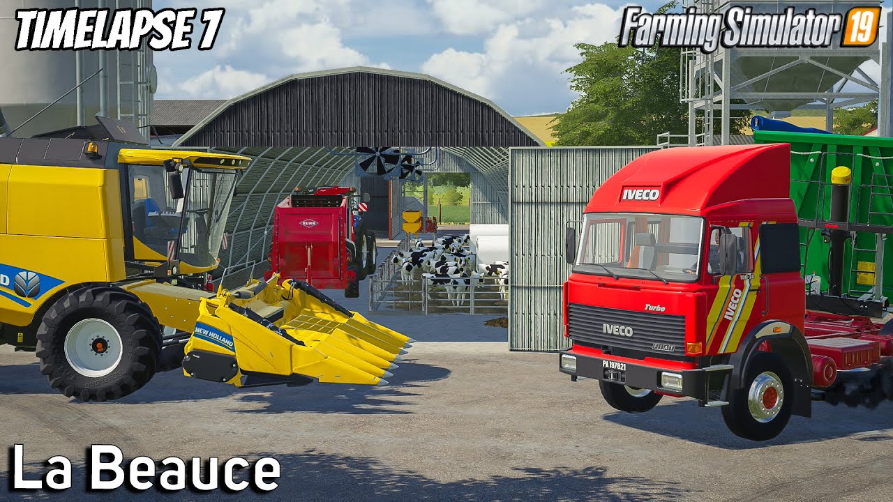 New Straw Blower,Calves tending,corn harvest |Animals in La Beauce|Timelapse #7|Farming Simulator 19