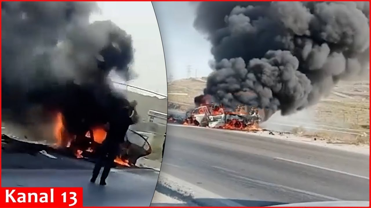 Balaxanı yolunda avtomobil yanıb külə döndü - FHN hadisə yerində