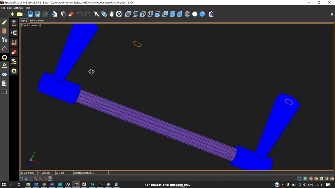 27 Spazio3D  Modifying hinges, handle and Drawer channels