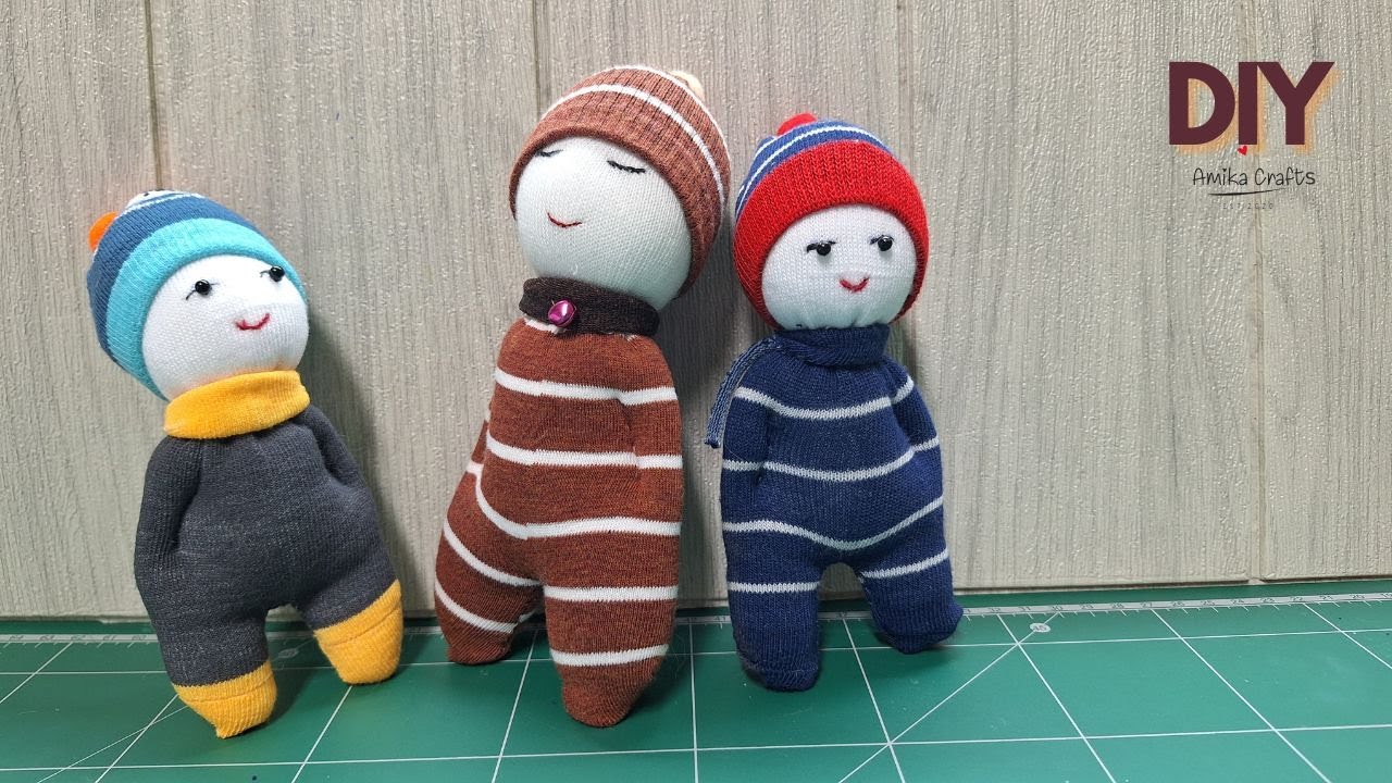 How to Make a Sock Doll, Socks Crafts for Kids.