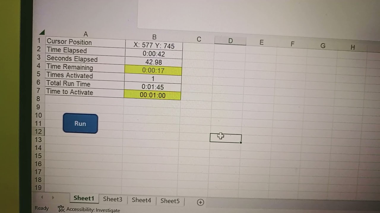 Auto Mouse movement made easy with Excel & VB Script