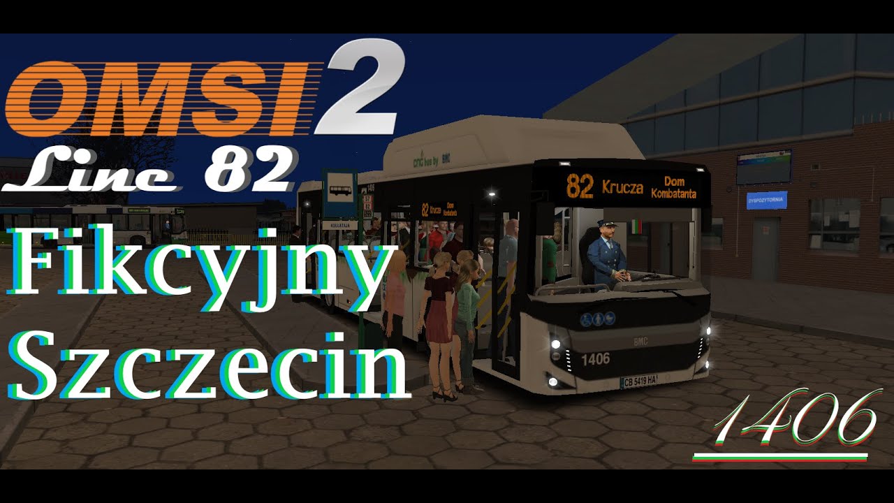 Fikcyjny Szczecin | Line 82 Kollataja - Krucza Dom Kombatanta | OMSI 2 | BMC Procity 12 CNG *1406* |