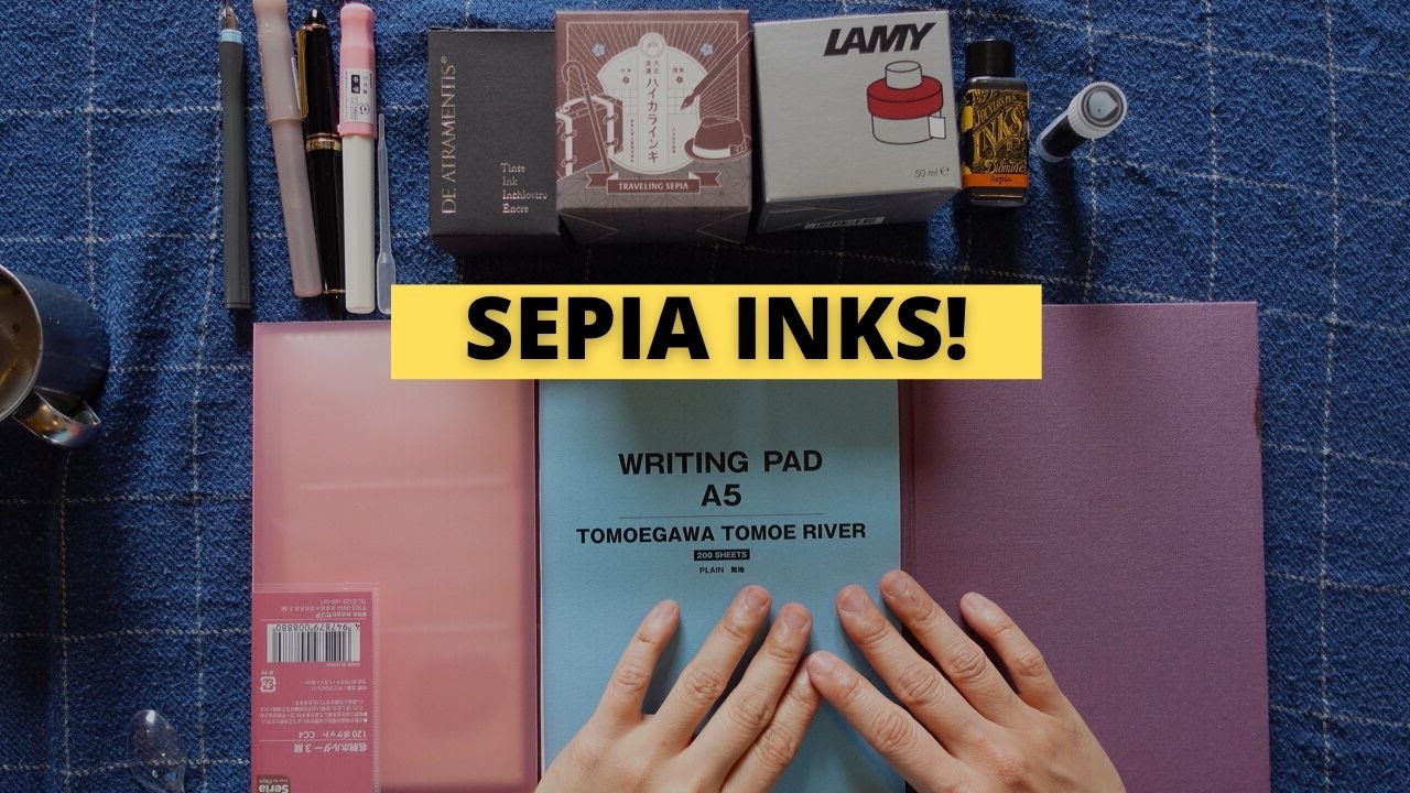 Sepia Ink Swatch Party feat. De Atramentis, Lamy, Teranishi, Diamine, R&K