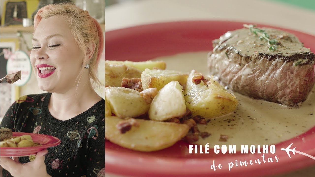 Filé ao molho de pimentas & batatas com bacon | MENU VIAGEM