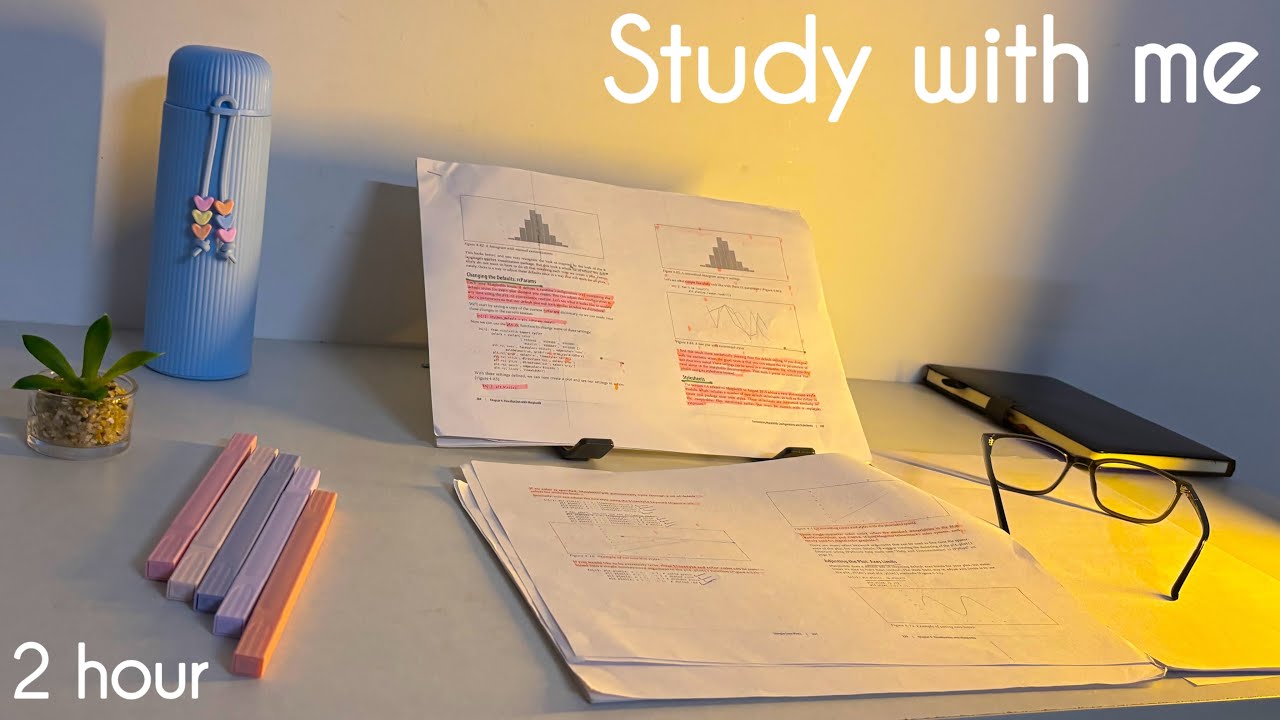 Study With Me 2 Hours | 55 Min Study + 10 Min Break | Background noise 🌿 | Study Session 