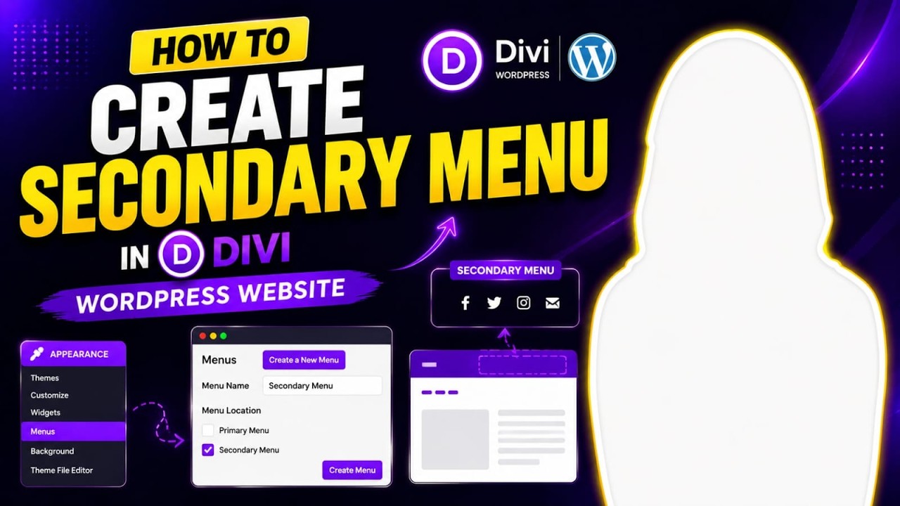 How to create secondary menu in divi wordpress website