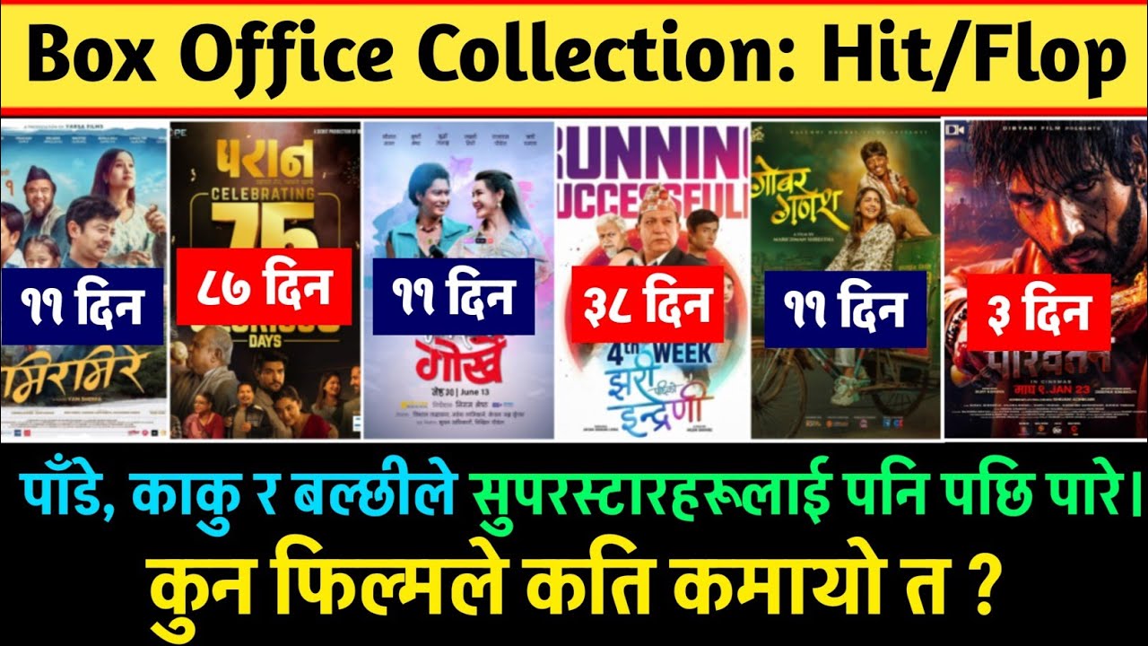Paran, Jhari Pachhi Ko Inreni, Viral Gorkhe, Gobar Ganesh,Mirmire & Pariwartan Box Office Collection