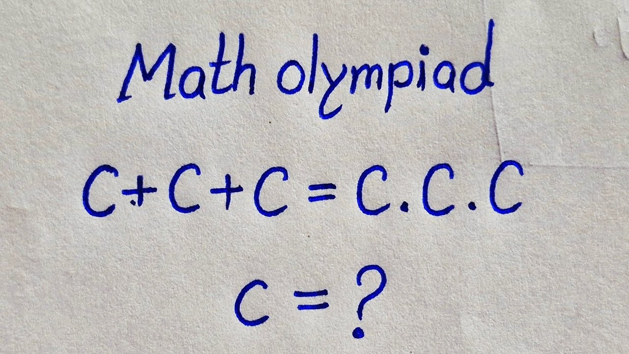 USA | Math Olympiad Challenge: Can You Solve C + C + C = C.C.C | Find C?