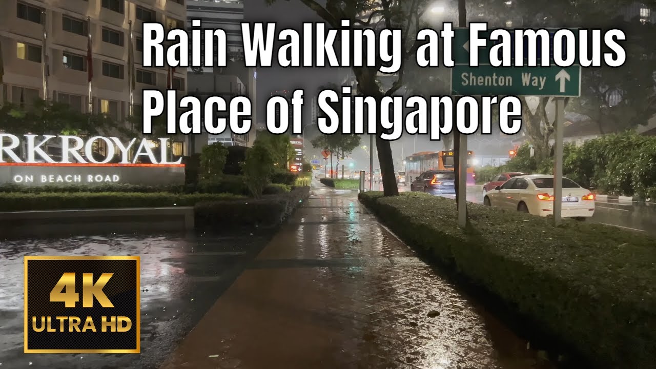 [ 4K UHD 60fps ] Rain walking City, Marina bay, Garden by bay | Singapore