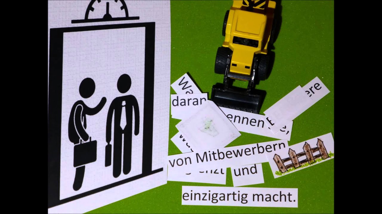 Elevator Pitch: Wie und was - Bildhaft und witzig erklärt - auf Deutsch