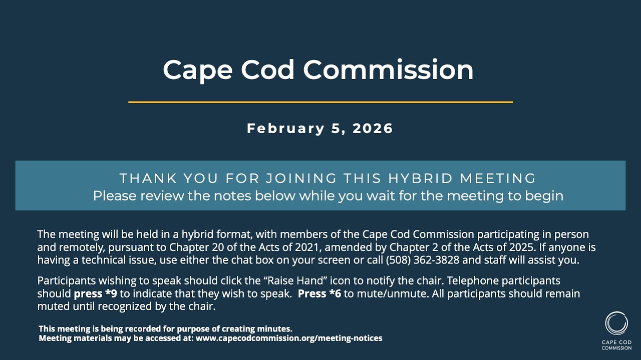 Cape Cod Commission Meeting, 02/05/2026