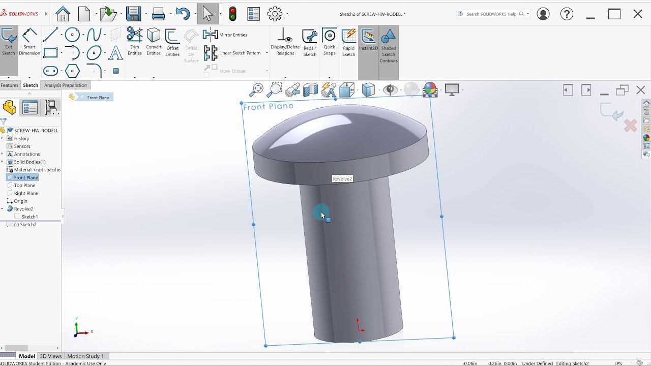 САПР с #Solidworks, моделирование винта