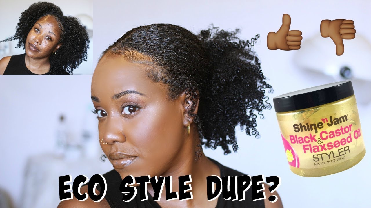 FIRST IMPRESSIONS: Shine 'n Jam Black Castor & Flaxseed Oil STYLER on KINKY CURLY Hair