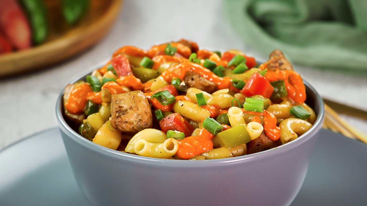 Chicken Macaroni Salad With Peri Peri Sauce By SooperChef