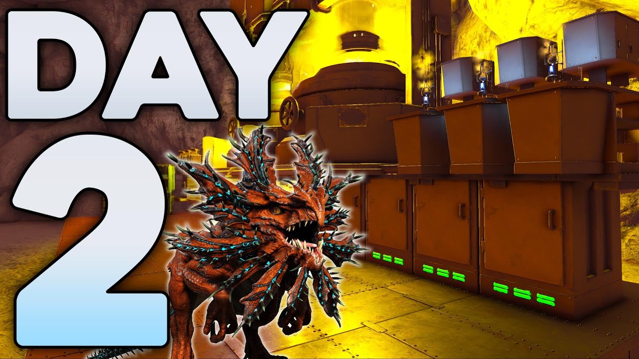 INSANE Base Progress on my Lava Cave Day 2! - ARK PvP