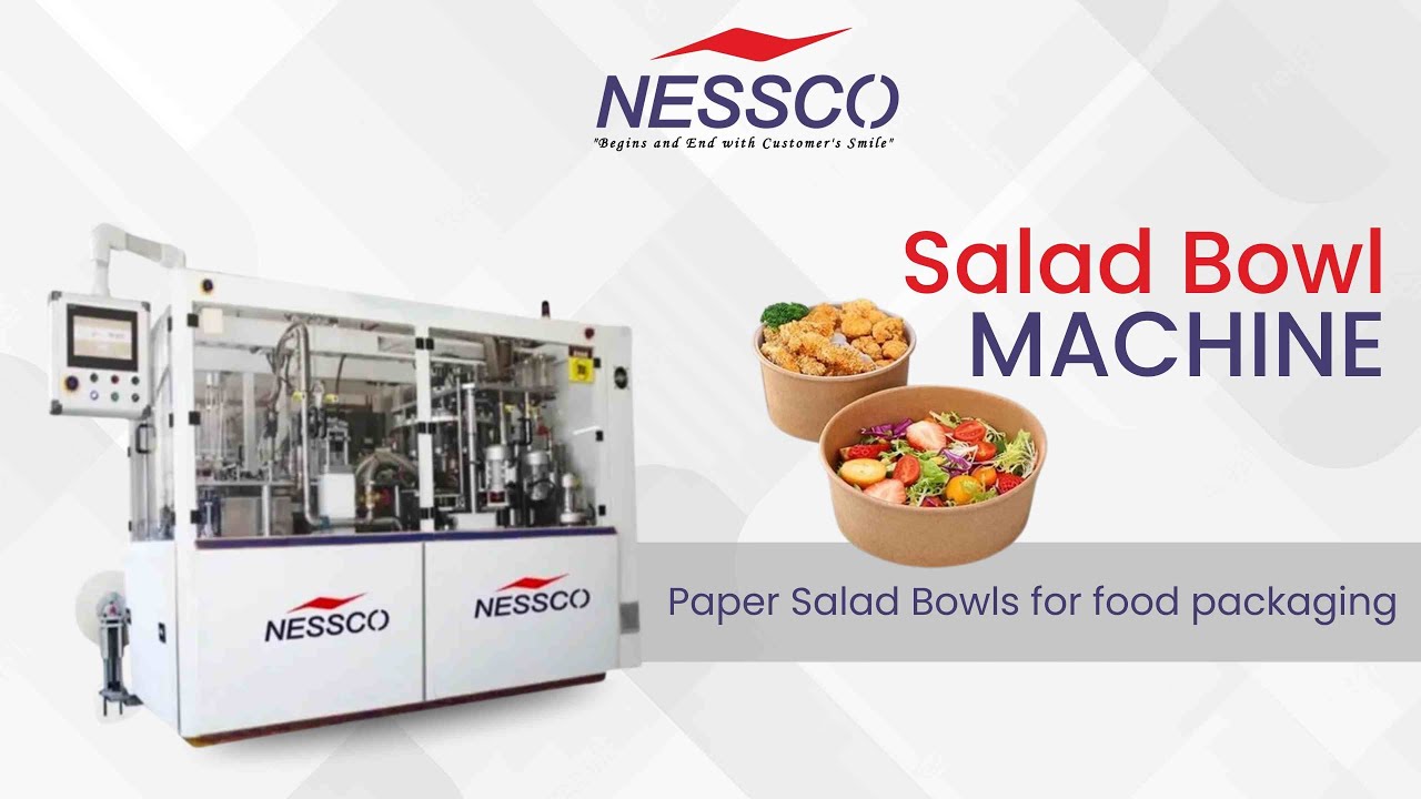 Paper Salad Bowl Machine for 500ml / 750ml / 1000ml Bowls (150mm Top Diameter)