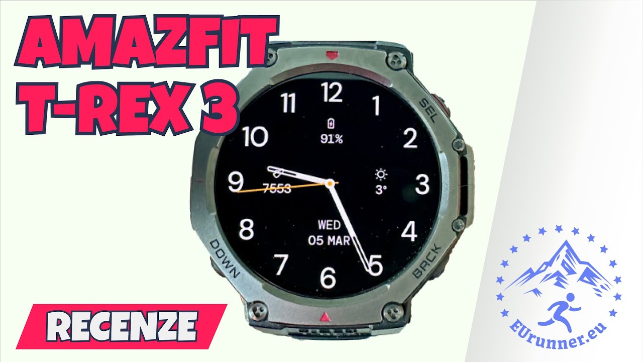 Recenze chytrých hodinek Amazfit T-Rex 3