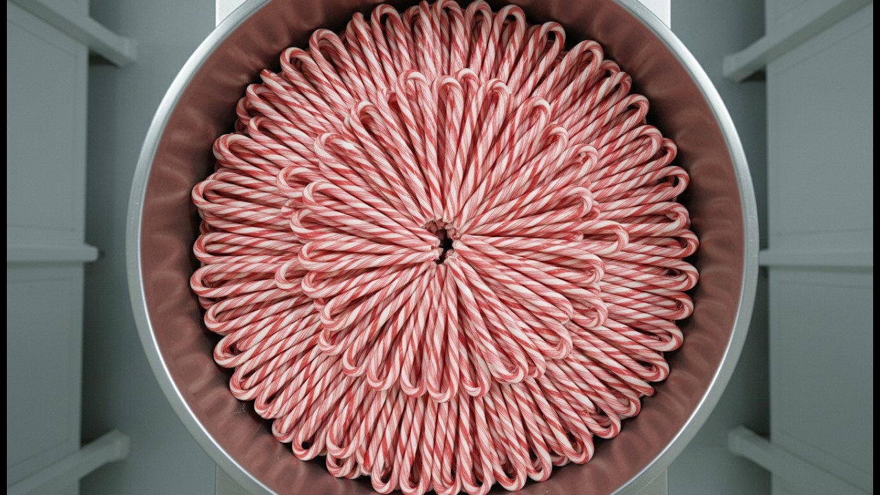 Twisting 10,000 Candy Canes is Pure Visual Zen