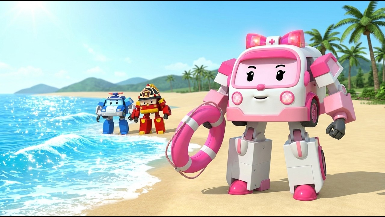 Robocar Poli: Deep Sea Summer Rescue Challenge! 🌊 Amber’s Life-Saving Beach Mission!