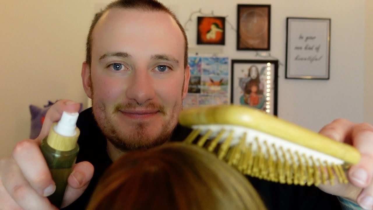 Soothing Head Massage & Scalp Checkup | ASMR Brushing, Spray Sounds & Relaxation