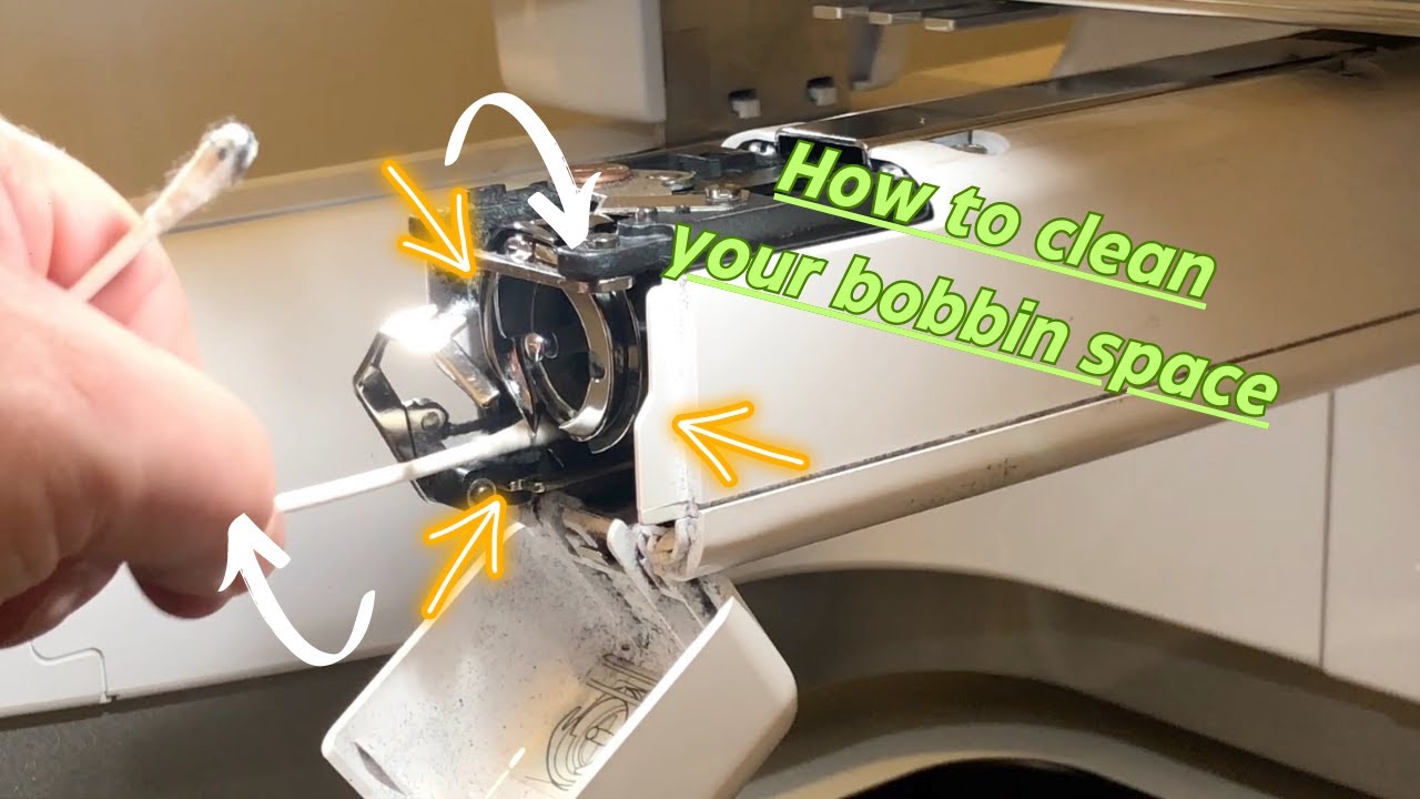 How to clean the bobbin space on a Brother PR670e