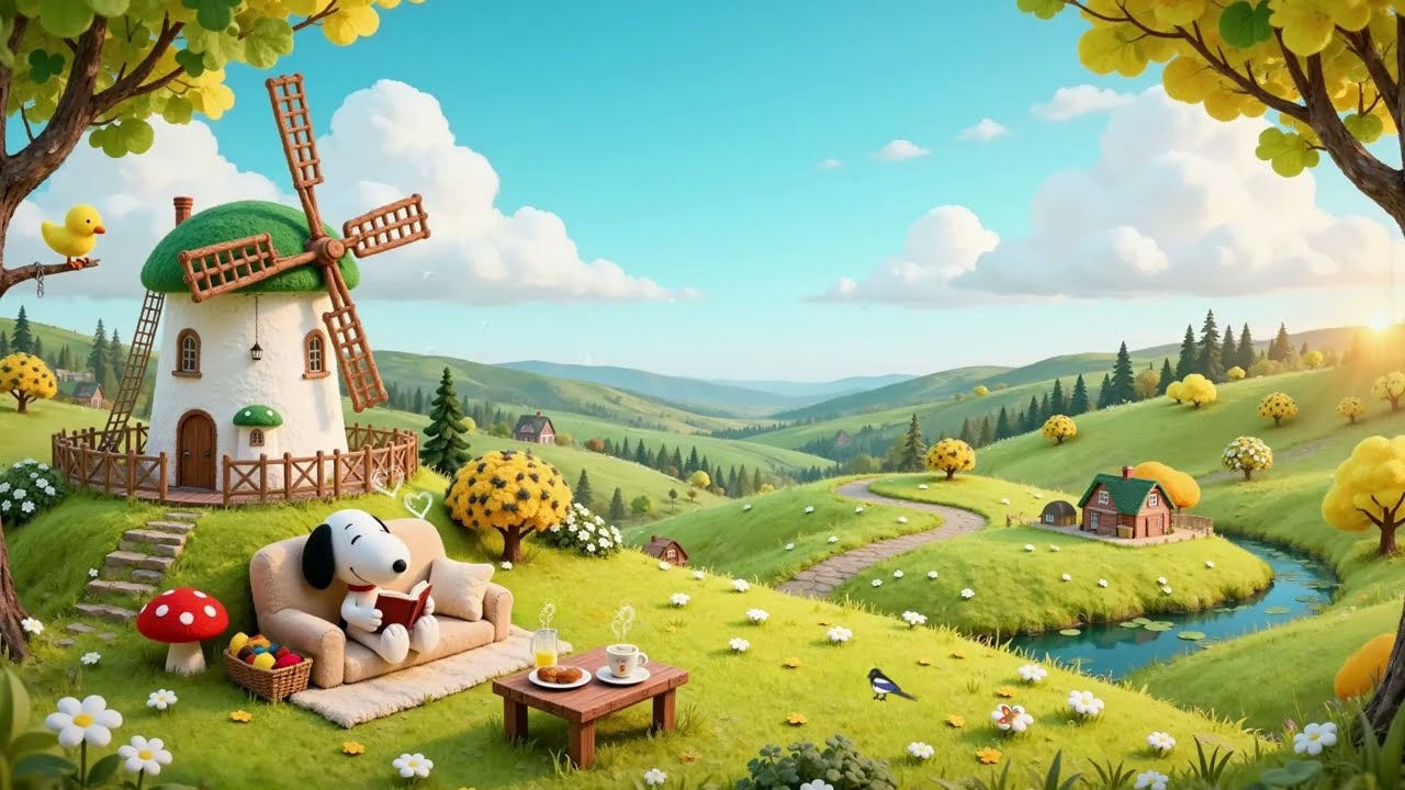 Snoopy’s Countryside Reading Time 🌿☕ Calm Lofi Music for Focus & Relaxation