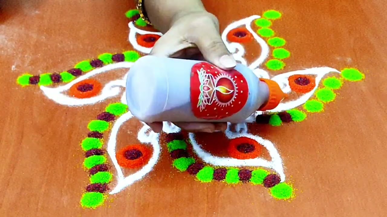 🌸तीन सुंदर अशा रांगोळ्या सिखा तुम्ही उद्या दारात नक्की काढणार म्हणजे काढणारच सोपी रांगोळी डिझाईन 