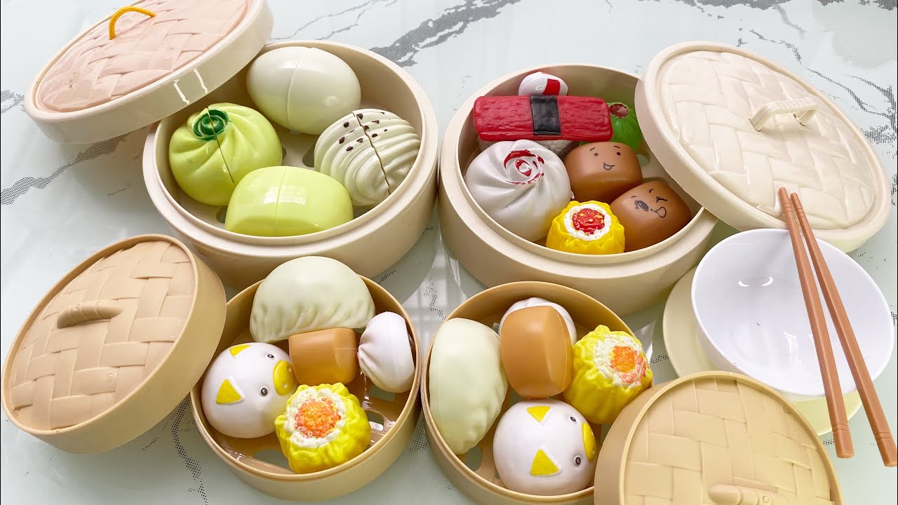 Serving the Dimsum Statisfying Funny Foods Toys Unboxing ASMR