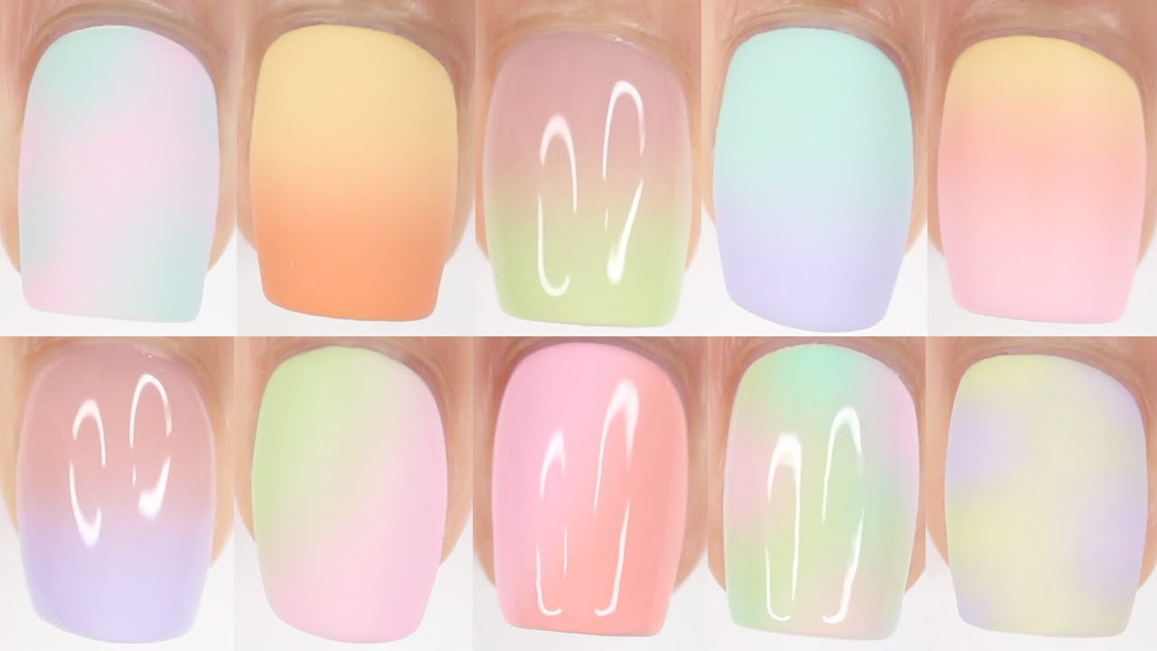 10 SPRING PASTEL OMBRE NAIL IDEAS! | Spring nail polish colors ombre nail art compilation