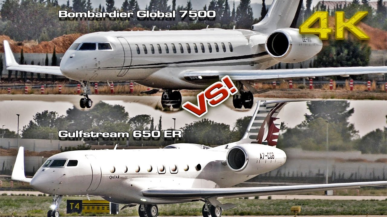 Bombardier Global 7500 vs Gulfstream G650ER Long Range Privates Jets!